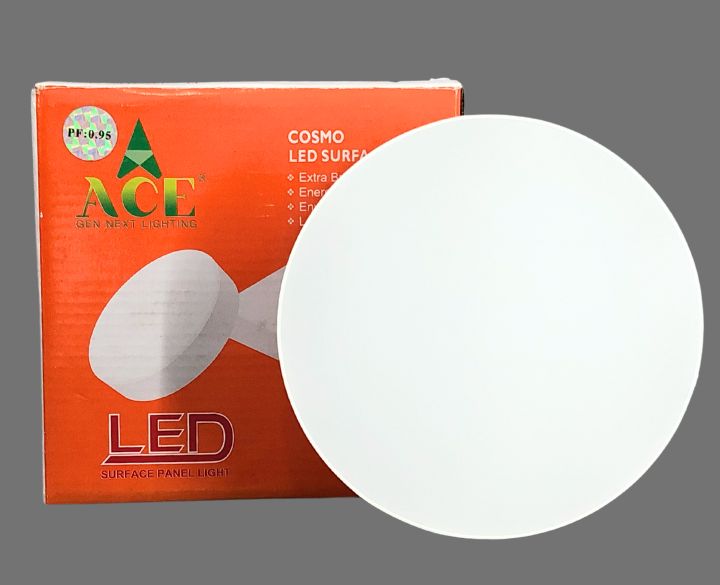 Ace Cosmo LED Surface Panel Trimless Round White Body White Light 